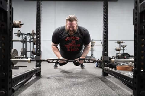 Navy SEAL Tommy Richardson pushup at Westside Barbell