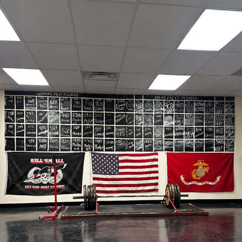 a picture of the board at Westside Barbell HQ