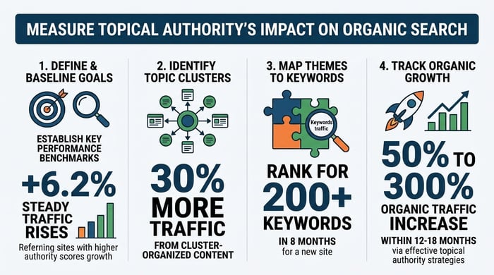 Measure Topical Authority's Impact on Organic Search infographic