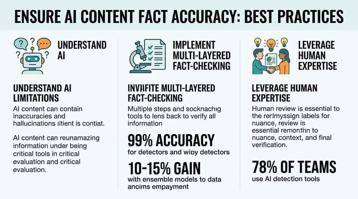 Ensure AI Content Fact Accuracy: Best Practices infographic