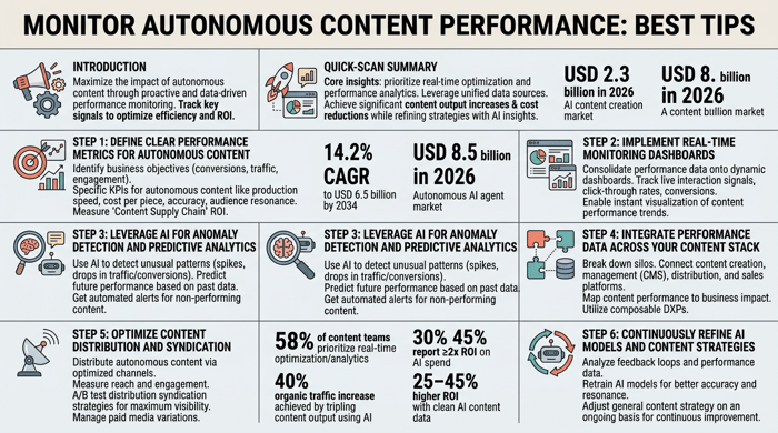 Monitor Autonomous Content Performance: Best Tips infographic