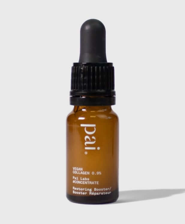 Pai Skincare Vegan Collagen 0.9% Restoring Booster in amber glass bottle with black dropper cap