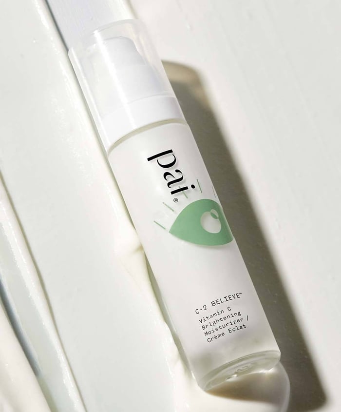 Pai C-2 Believe Vitamin C brightening moisturiser tube with white minimalist packaging and green logo