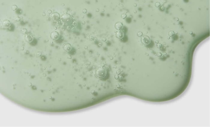 PHAZE PHA clarifying face wash green gel texture showing gentle exfoliating bubbles for skin renewal