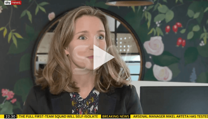 Sarah Brown, Pai Skincare founder, speaking to Sky News about business challenges during the pandemic