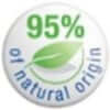 95% natural origin certified organic logo with green circular design