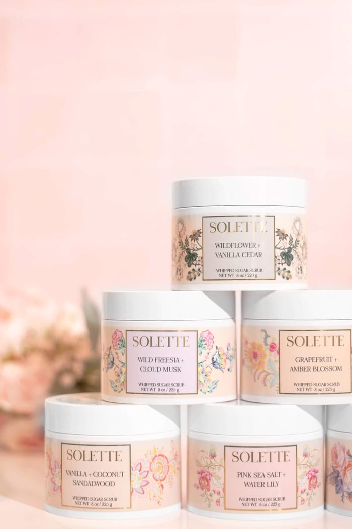 exfoliate before or after shaving body scrub group on pink background