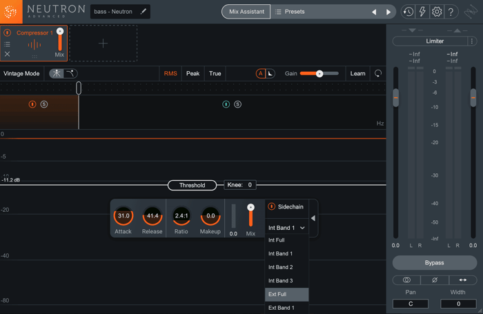 Select EXT on the lowest frequency range.