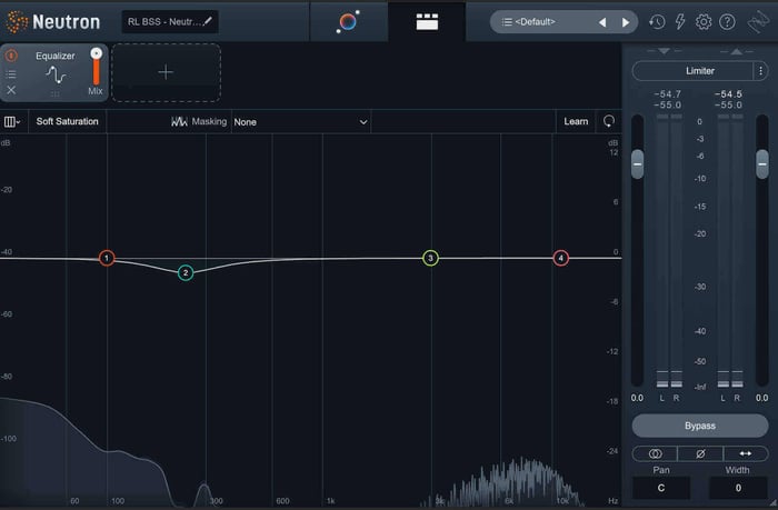 Using Neutron's EQ to flatten a resonance in the bass