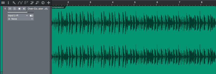 Compression and over-compression in a waveform