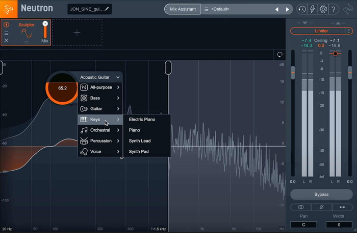 Use different profiles on different instruments in the Sculptor module