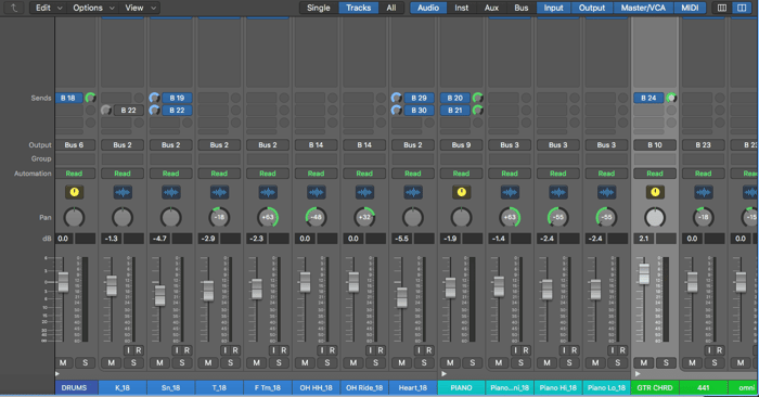 Snapshot of a jazz tune by Jon Birkholz, mixed in Logic