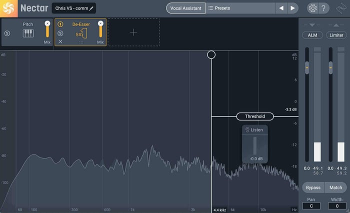 Nectar De-esser settings