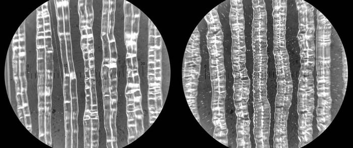 Similar music cut in the outer versus innermost diameter