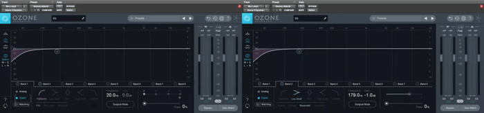 “AOP” subtractive EQ settings using Ozone 
