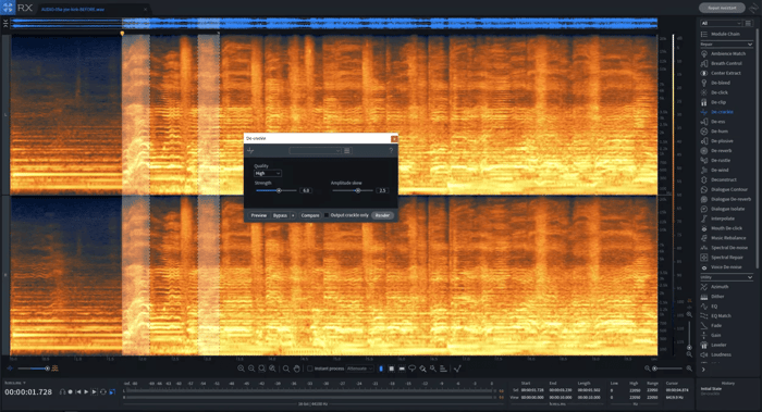 De-crackle module
