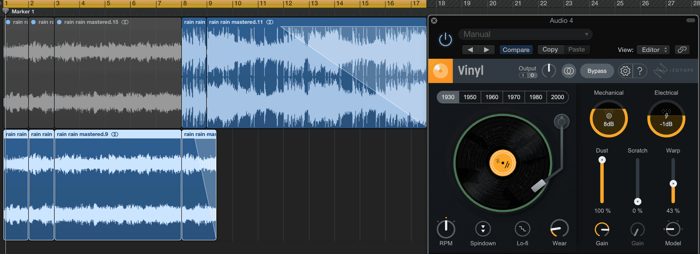 Vinyl in a Logic Pro X session