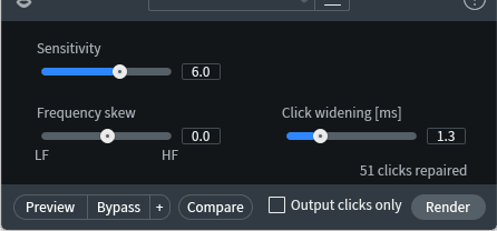 Mouth De-click module in RX 8