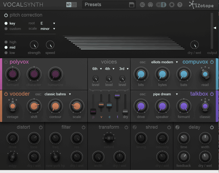 Setting the vocoder in VocalSynth for BOC-like sounds
