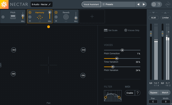 Harmony module in Nectar 3