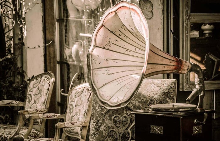 One of the oldest playback systems there is: the Gramophone.