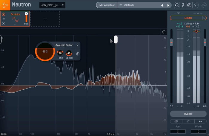 Cut out parts of the frequency domain with built-in Sculptor bands in Neutron