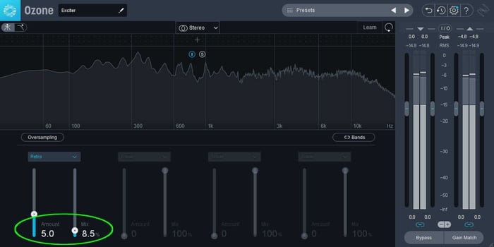 Less is more: The “Amount” and “Mix” controls are your friend