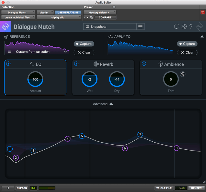 Dialogue Match EQ module