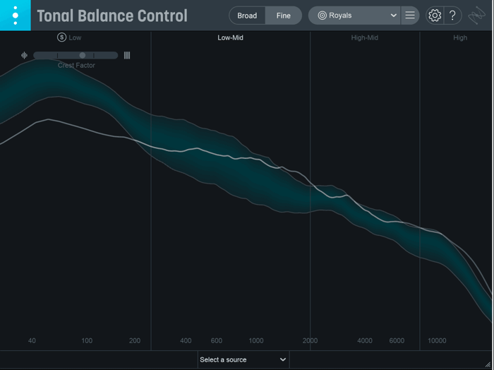 Lorde’s “Royals” Tonal Balance Control curve