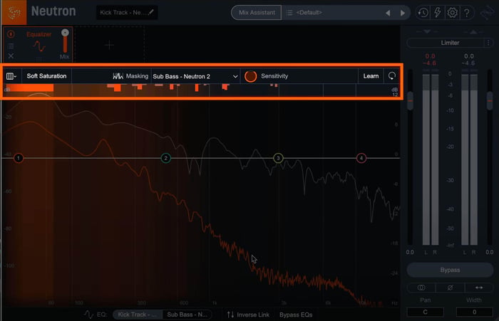 Increase the sensitivity level to see a histogram of the masking over time