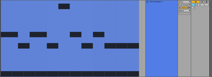 MIDI clip for granular