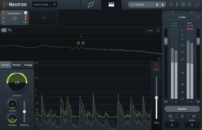 Using Punch mode in Neutron's compressor for snap