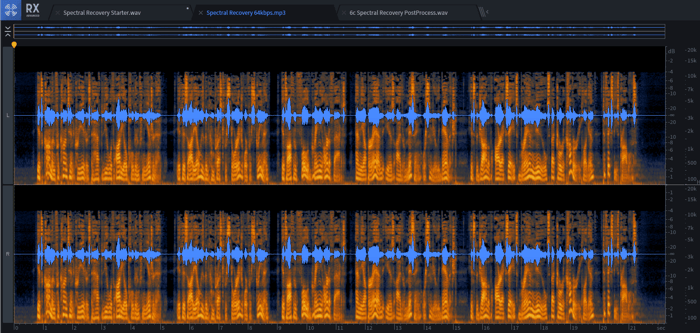 This audio file has been brutalized by lossy compression to 64 kbps MP3. Grainy high-mids, and the highs are GONE!