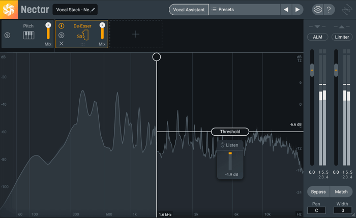 Wideband De-esser in Nectar