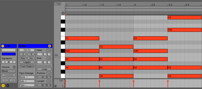 MIDI Editor in Ableton Live