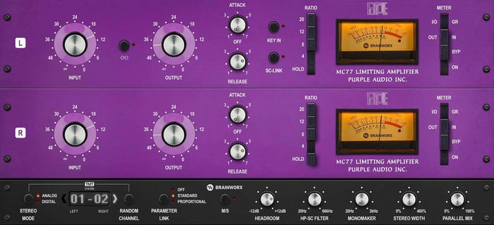 Aggressive pump on the drum bus with Purple MC 77 compressor