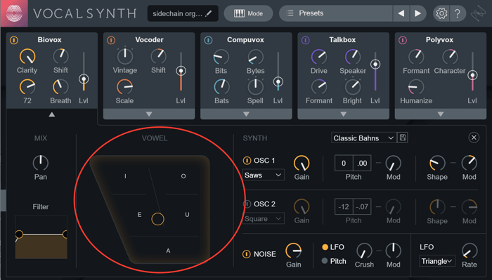 Biovox Vowel panel