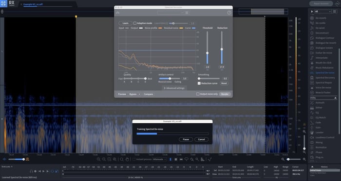 Spectral De-noise learning the noise profile