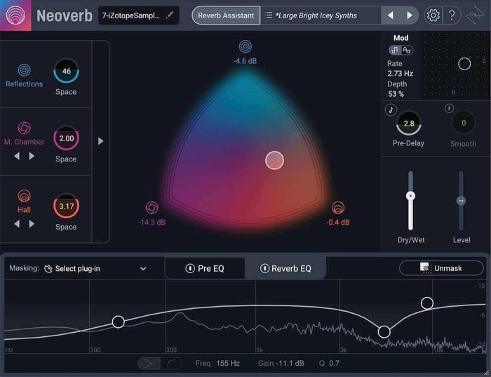 Using Neoverb to add reverb to taste