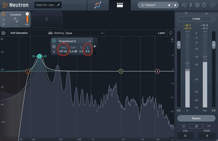 Neutron EQ viewing frequency and note pitch