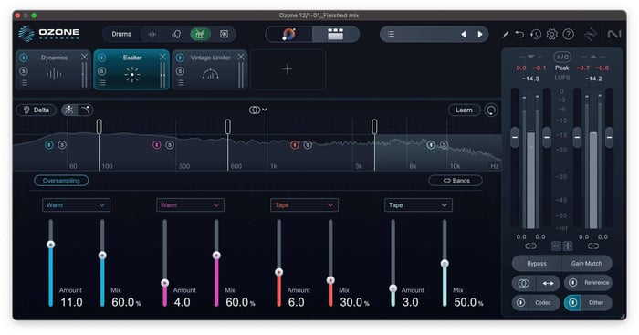 Using Ozone Stem Focus to enhance the drums