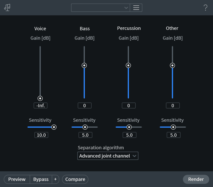 Using different Separation algorithms for more audio mangling