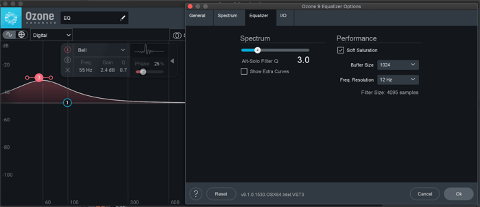 Mixed phase and soft saturation modes in the Ozone Equalizer