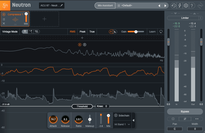 Using Neutron for compression on acoustic guitar