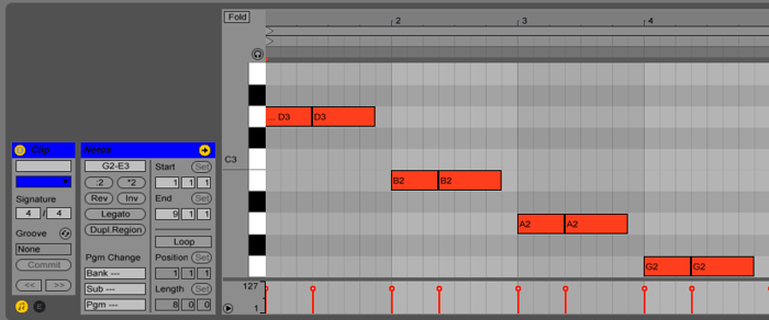 Descending melody in Ableton Live