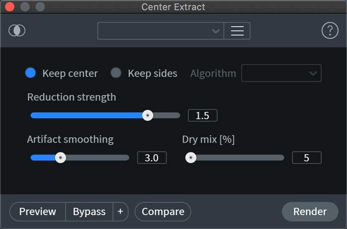 Using Center Extract to reduce decorrelated noise