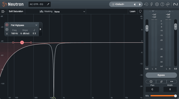 Notch filter and high pass filter with 6 dB slope