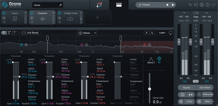 Ian’s 3-band starting preset for the Ozone Dynamics module