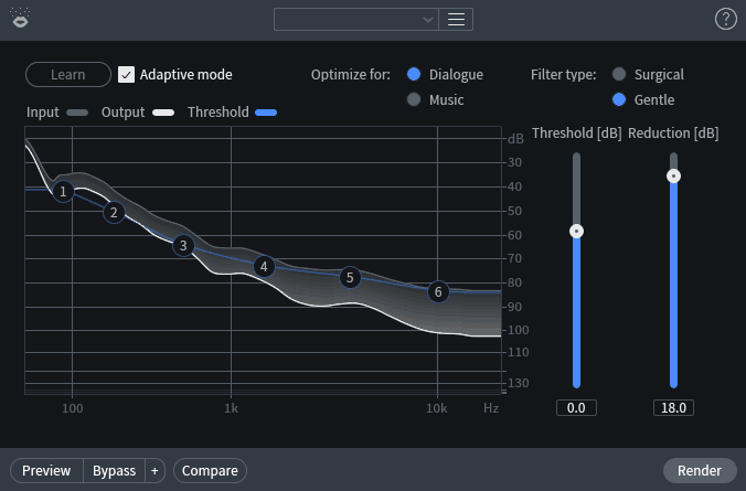 Voice De-noise settings
