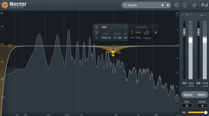 Image 14 - Dynamic EQ shown on a vocal at 3000 Hz using Nectar EQ.png
